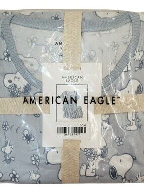 AMERICAN EAGLE Pajama Set Women Snoopy Peanuts Plush Baby Tee NWT